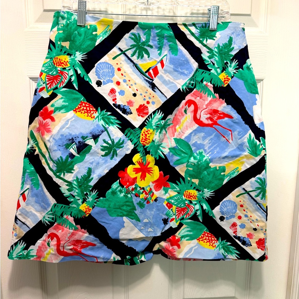 Talbots Colorful Tropical Print Skirt